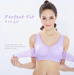 Say Goodbye To Sagging – Front Cross Side Buckle Wireless Lace Bra
