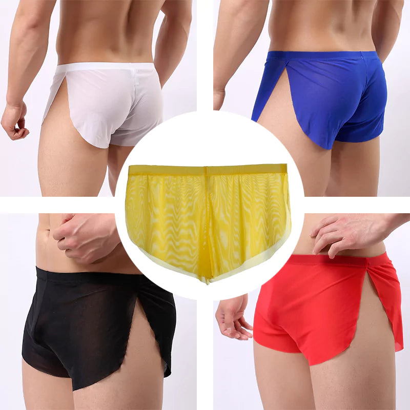Men's Ultra Thin Ice Silk See-through Briefs Up to Size XXL (5Pack