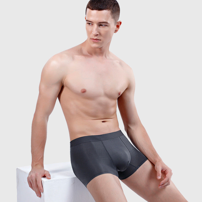 Striped Ultra Thin Ice Silk Seamless Underpants for Men (5-Pack)