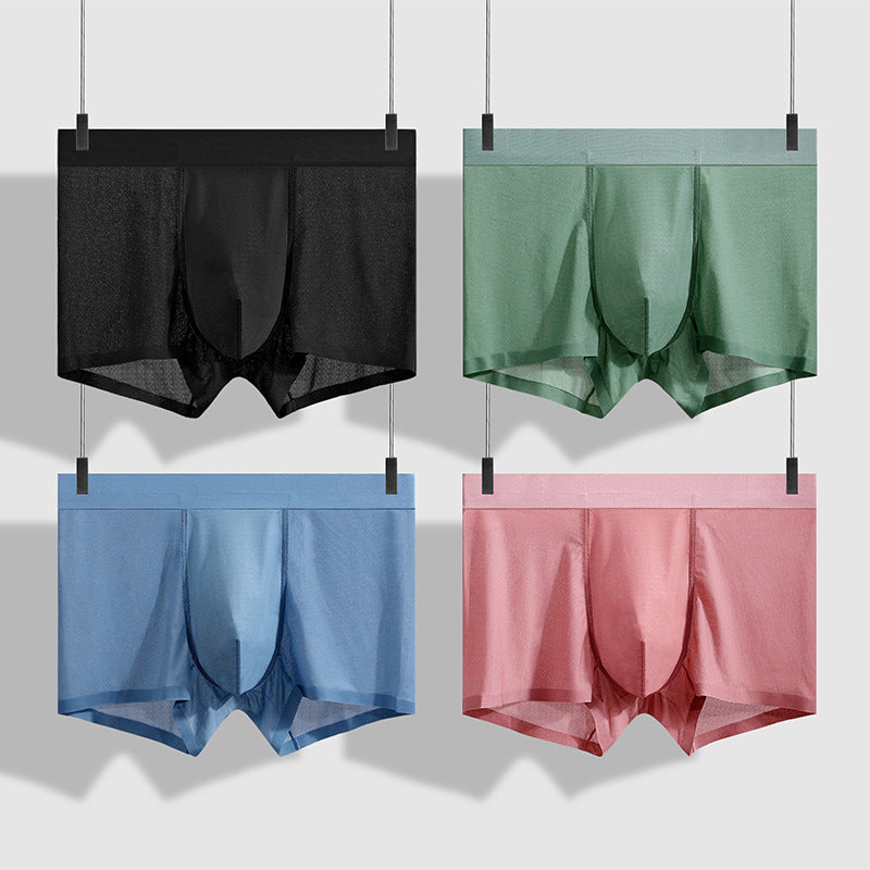 Men's Ultra Thin Seamless Ice Silk Mesh Underpants (6 Pack)