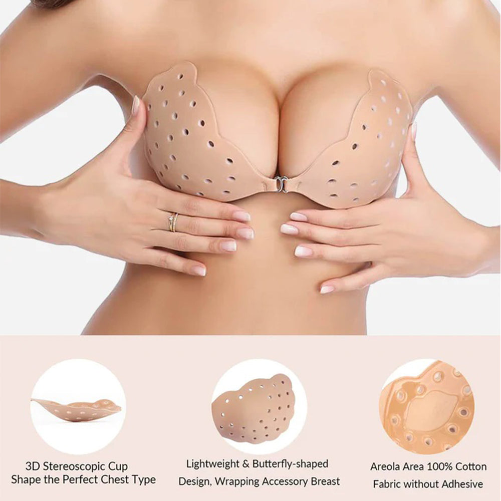 Breathable Palm Shaped Drawstring Invisible Strapless Bra With