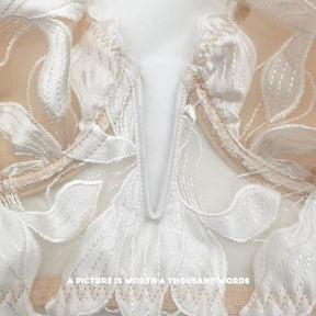 Floral Embroidery Deep-V Underwire Bra For 32A to 38C