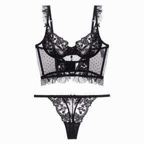 French Sexy Embroidered Lace Bra Set
