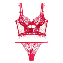 French Sexy Embroidered Lace Bra Set