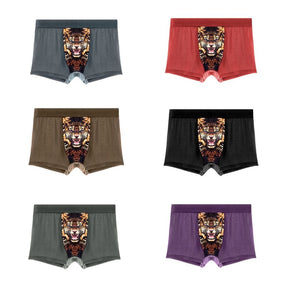 Men's Tiger Printed 3D Pouch  Mesh Trunks (6-Pack)