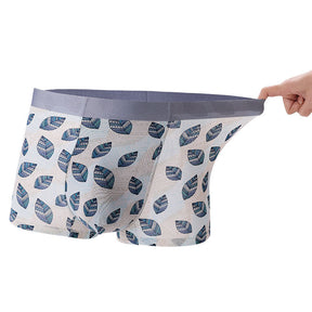Printed Ice Silk Seamless Underpants for Men (5-Pack)