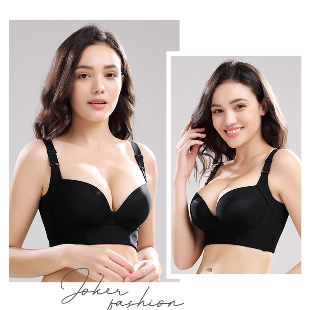 Back Smoothing Bra, 2023 Fashion Deep Cup Bra Hides Back Fat Full Back  Coverage,Women's Sculpting Uplift Bra (Black,34B) : : Clothing,  Shoes & Accessories