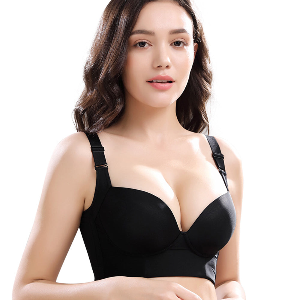 Buy Fashion Deep Cup Bra Hides Back Fat Diva New Look, Black, 40 at