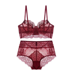 Sexy French Lace Embroidered Brassier Set