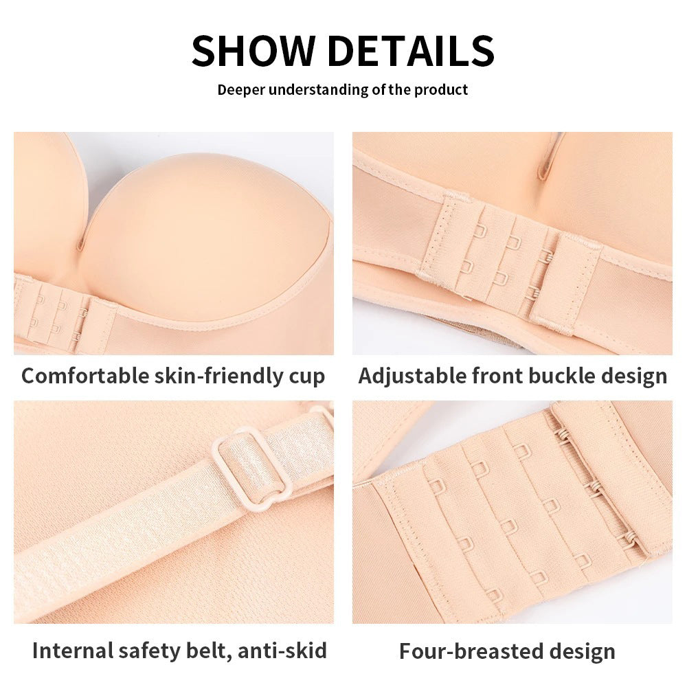 Strapless Front Buckle Lift Bra Anti-slip Lifting Invisible Bras