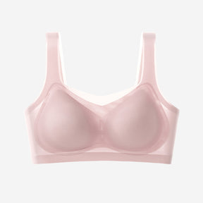 ice silk seamless bra Thin bra padded bra wireless bra Beautiful Back  underwire Brassiere Smooth Bra Pink bra