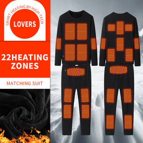 Winter Heated Jacket Men's Motorcycle Heated Long Johns Suit