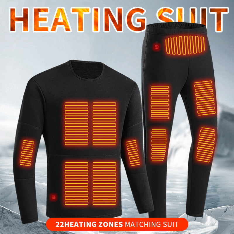 Winter Heated Jacket Men's Motorcycle Heated Long Johns Suit