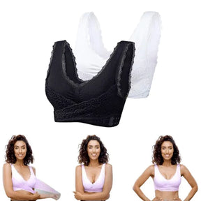 Say Goodbye To Sagging – Front Cross Side Buckle Wireless Lace Bra