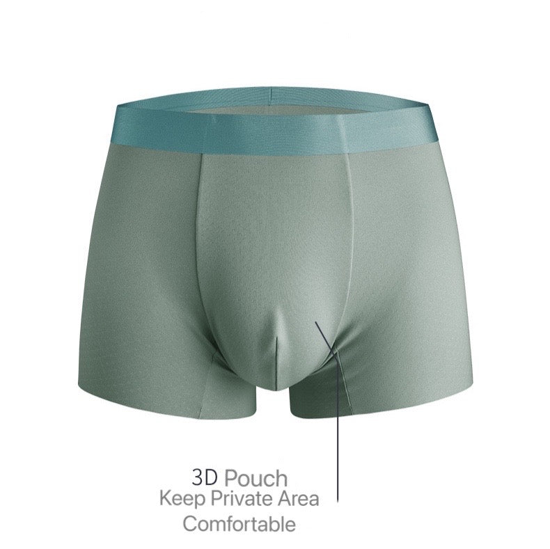 Men's Patterned Ultra Thin Ice Silk Second-skin Trunks (4-Pack)