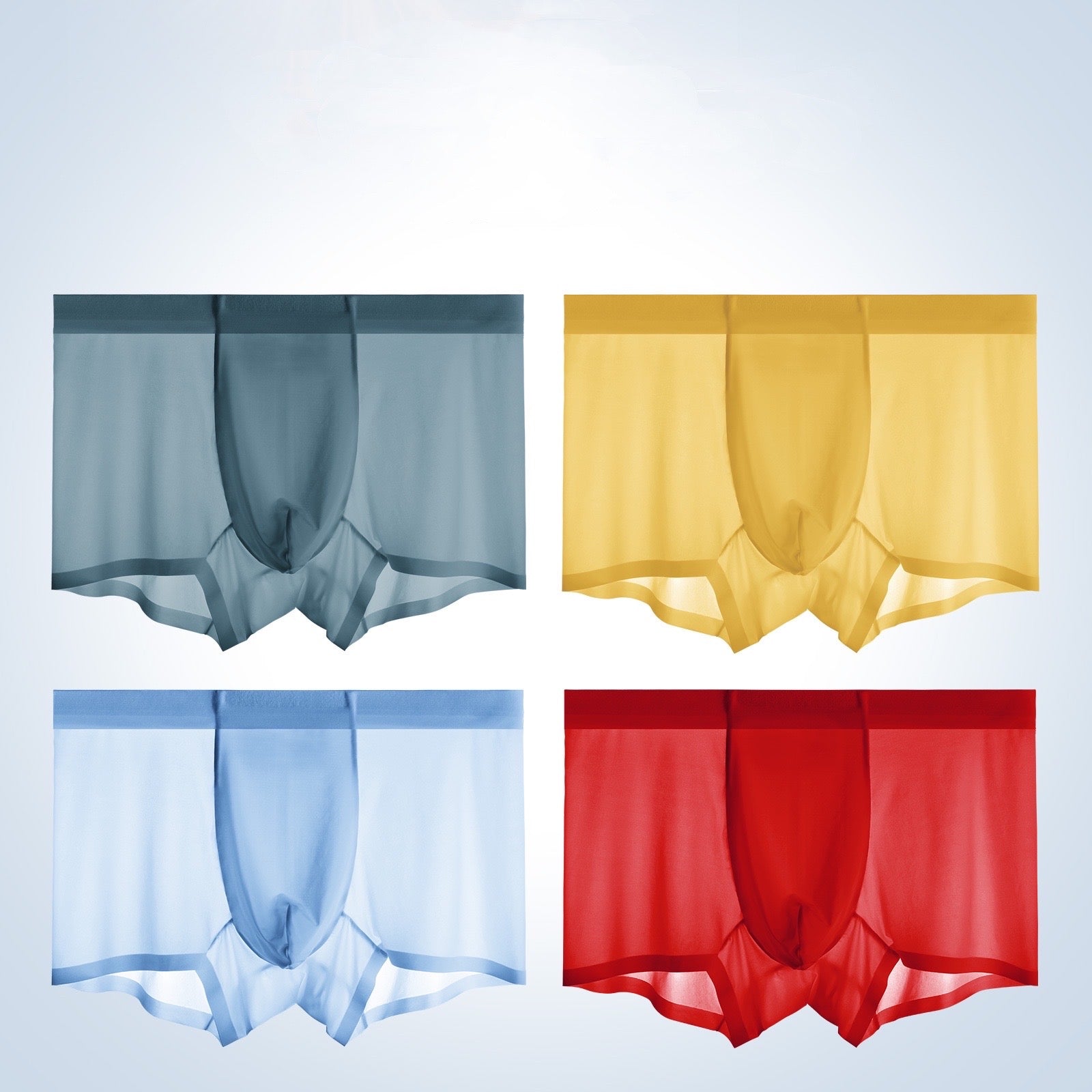 Men's Ultra Thin 3D Pouch Ice Silk Underpants (4-Pack)